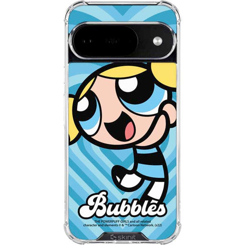Cartoon Network Powerpuff Girls Bubbles Blue Hearts Google Pixel 10 Clear Case